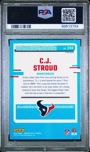 2023 Panini Donruss Optic Cj Stroud Pink back