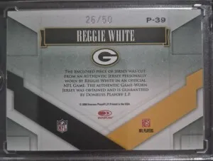 2008 Gridiron Gear Reggie White Game Used Patch 26/50 back