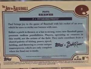 2025 Topps X Bob Ross: The Joy Of Baseball PAUL SKENES #9  Pittsburgh Pirates back
