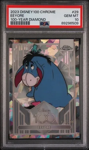 2023 Topps Chrome Disney100 Eeyore 100-Year Diamond Refractor front