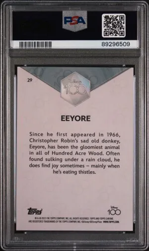 2023 Topps Chrome Disney100 Eeyore 100-Year Diamond Refractor back