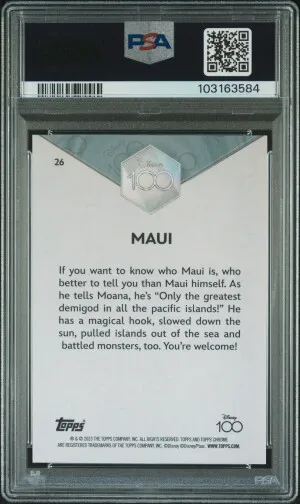 2023 Topps Chrome Disney100 Maui 100-Year Diamond Refractor back