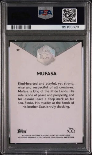 2023 Topps Chrome Disney100 Mufasa 100-Year Diamond Refractor back