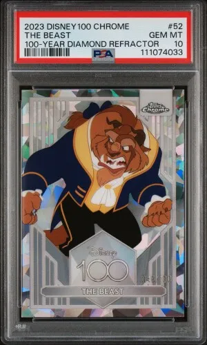 2023 Topps Chrome Disney100 The Beast 100-Year Diamond Refractor front