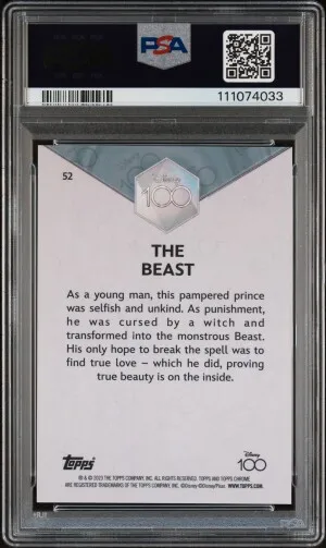 2023 Topps Chrome Disney100 The Beast 100-Year Diamond Refractor back