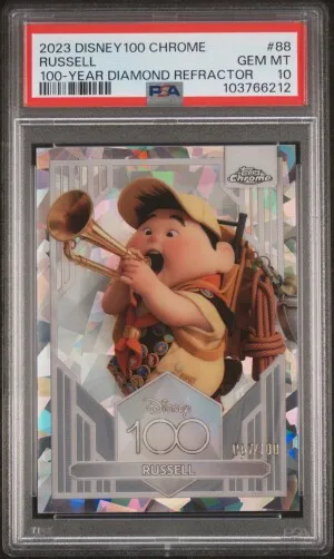2023 Topps Chrome Disney100 Russell 100-Year Diamond Refractor front