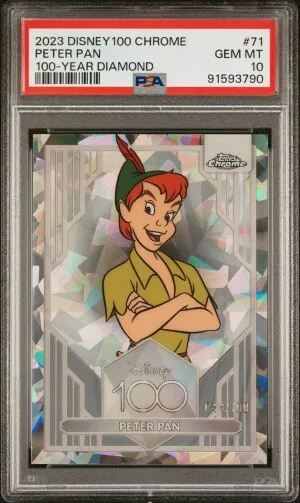 2023 Topps Chrome Disney100 Peter Pan 100-Year Diamond Refractor front