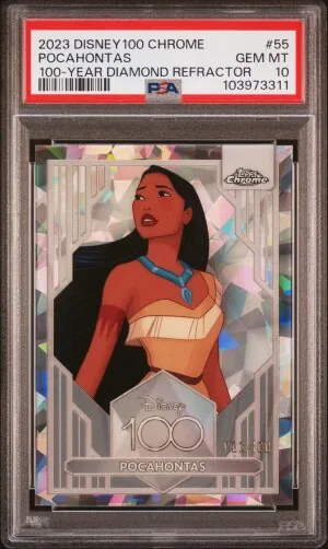 2023 Topps Chrome Disney100 Pocahontas 100-Year Diamond Refractor front