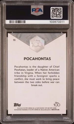 2023 Topps Chrome Disney100 Pocahontas 100-Year Diamond Refractor back