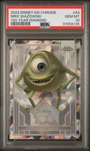2023 Topps Chrome Disney100 Mike Wazowski 100-Year Diamond Refractor front