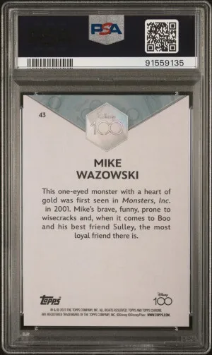 2023 Topps Chrome Disney100 Mike Wazowski 100-Year Diamond Refractor back
