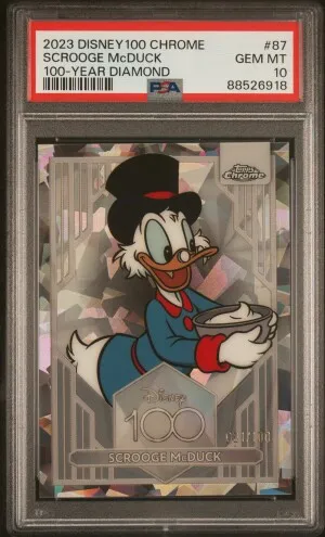 2023 Topps Chrome Disney100 Scrooge Mcduck 100-Year Diamond Refractor front