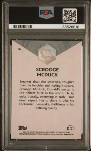 2023 Topps Chrome Disney100 Scrooge Mcduck 100-Year Diamond Refractor back