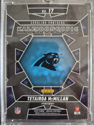 2025 Panini Mosaic Tetairoa McMillan RC Kaleidoscopic Case Hit SSP No. 17 back