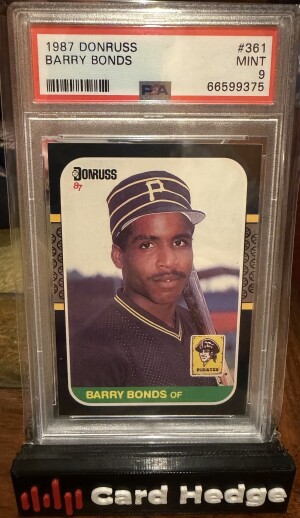 1987 Donruss Barry Bonds #361 PSA 9 front