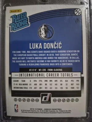 2018-19 Donruss Luka Doncic Rated Rookie back