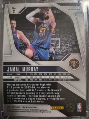 2024-25 Jamal Murray Prizm Tiger Stripe Parallel back