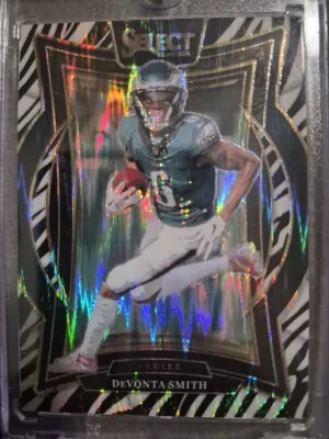 2024 Panini Select - Devonta Smith - Concourse Zebra Prizm Shock #51 front