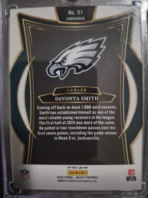 2024 Panini Select - Devonta Smith - Concourse Zebra Prizm Shock #51 back
