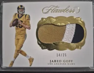 2017 Panini Flawless Jared Goff Gold Patch 14/25 front