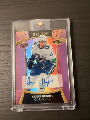 Quinn Hughes Allure Pink Diamond Rookie Auto /59 front