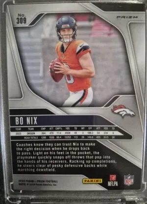 2024 Panini Prizm Bo Nix Disco #309 (RC) back