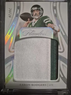 2024 Panini Flawless Aaron Rodgers Patches Silver 20/20 New York Jets front