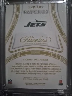 2024 Panini Flawless Aaron Rodgers Patches Silver 20/20 New York Jets back