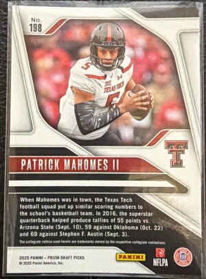 2025 Prizm Draft Picks-Patrick Mahomes back