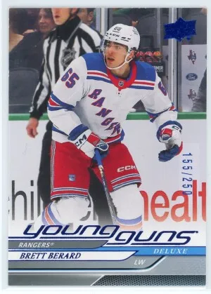2024-25 Upper Deck #705 Brett Berard Clear Cut Parallel Young Guns front