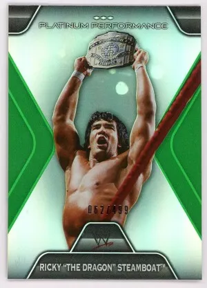 2010 Topps Platinum WWE Ricky "The Dragon" Steamboat Performance Green 62/499 front