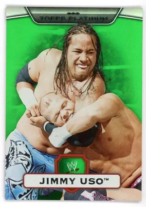 2010 Topps Platinum WWE #31 Jimmy Uso Rookie Green 446/499 front