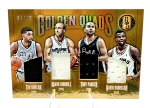 2016-17 Panini GOLD Standard Golden Quads Duncan/Ginobili/Parker/Robinson /49 front