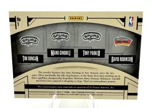 2016-17 Panini GOLD Standard Golden Quads Duncan/Ginobili/Parker/Robinson /49 back