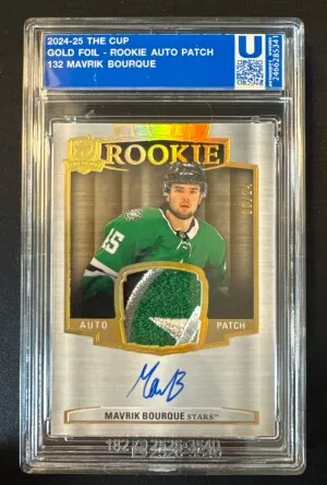 2024-25 The Cup Mavrik Bourque Rookie Patch Auto /24 Gold Foil front
