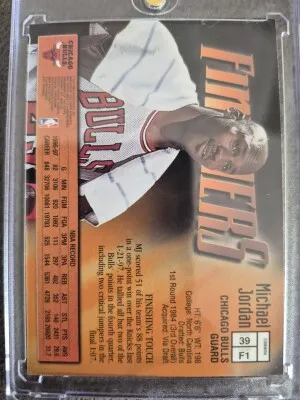 1997/98 Topps Finest MICHAEL JORDAN “SHOWSTOPPERS” W/ COATING SP #27 back