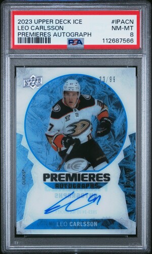 2023 Upper Deck Ice Ice Premieres Autographs Leo Carlsson front