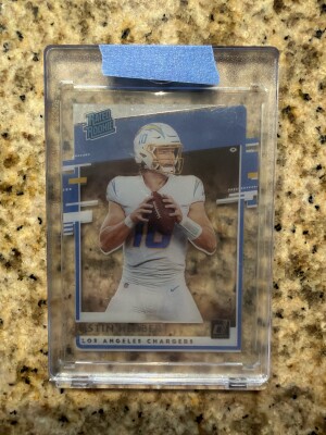 2020 Donruss Chronicles Justin Herbert Clear Acetate Rated Rookie front