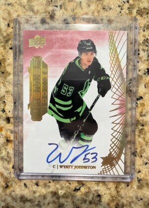 2022 Upper Deck Premier Wyatt Johnston Rookie Auto front