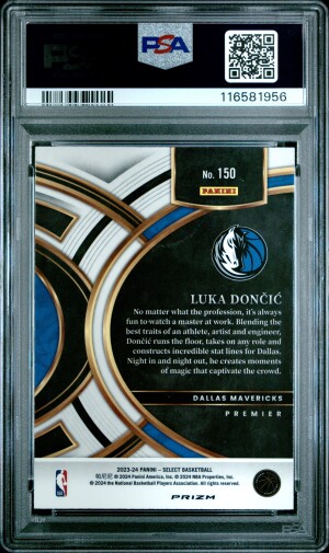 2023 Panini Select Luka Doncic Green/White/Purple Prizm back