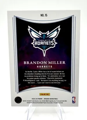 2023-24 Panini Origins Dawn BRANDON MILLER GOLD ROOKIE /10 back