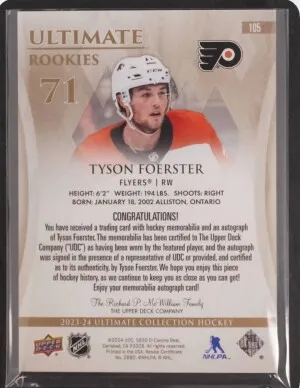 Tyson Foerster Ultimate RPA /99 back