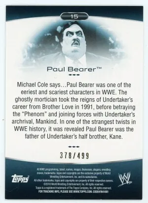 2010 Topps Platinum #15 Paul Bearer WWE Green 378/499 back