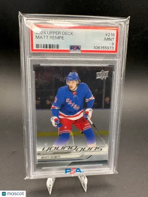 2024-25 Upper Deck Series 1 - Young Guns Clear Cut #216 Matt Rempe (RC) PSA 9 front