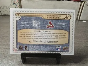 2009 SP Legendsry Cuts Pujols/Jackson Dual Relic back