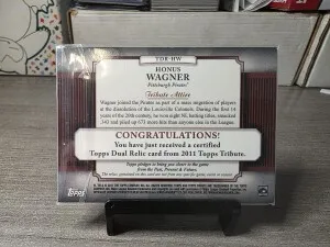 2011 Topps Tribute Honus Wagner Dual Relic /99 back