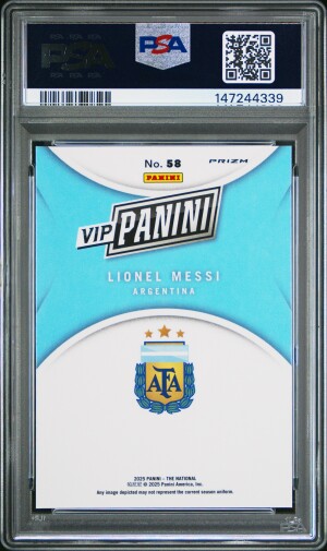 2025 Panini National Sports Collectors Convention Vip Gold Lionel Messi Panini back