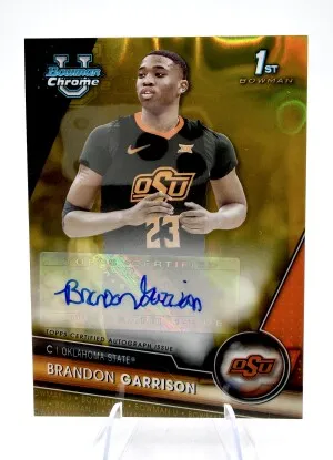 2024 Bowman Chrome U BRANDON GARRISON 1st Bowman GOLD Lava AUTO /50 front