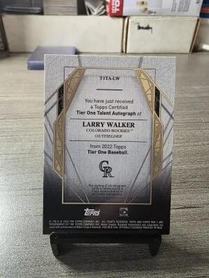 2022 Topps Tier One Larry Walker Auto /175 back