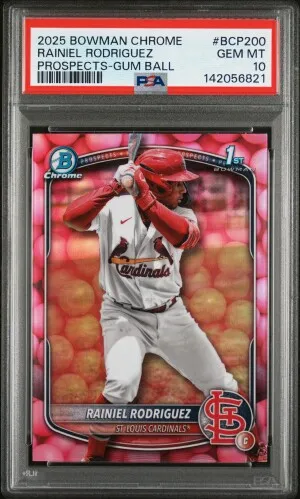 2025 Bowman Chrome Prospects Rainiel Rodriguez Prospects-Gum Ball front
